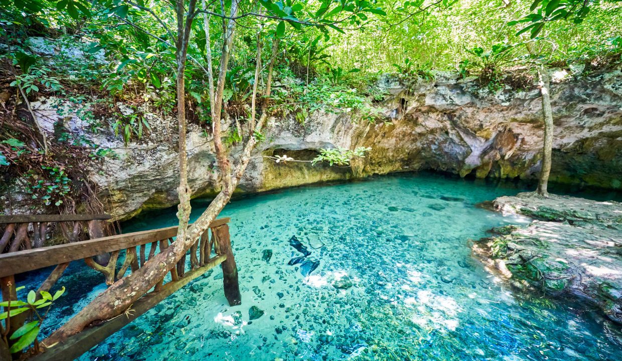 The,Cave,With,Turquoise,Waters,On,The,Gran,Cenote,In
